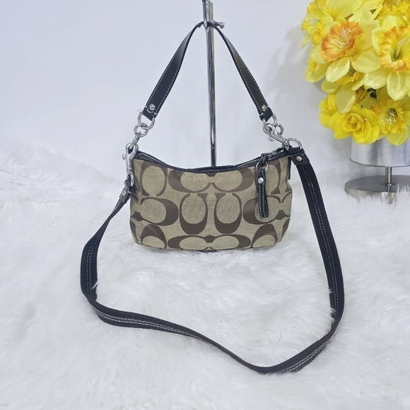 Coach signature hand or shoulder bag tan and brown - Picture 2 of 9